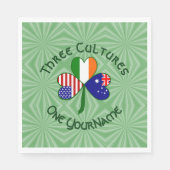 Australisch Irish USA Flags Kleeblatt Birthday Serviette (Vorderseite)
