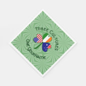 Australisch Irish USA Flags Kleeblatt Birthday Serviette (Ecke)