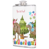 Australisch Niedlich Kangaroo Weihnachten Flachmann (Links)