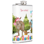 Australisch Niedlich Kangaroo Weihnachten Flachmann (Rechts)