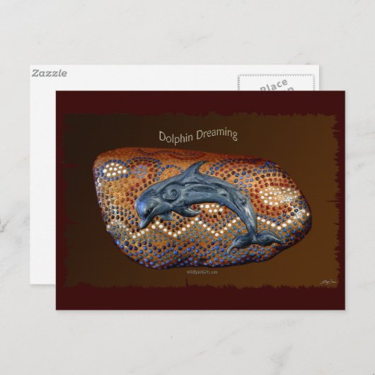 Australische Aboriginal Dolphin Dreaming Postcard Postkarte (Vorne/Hinten)