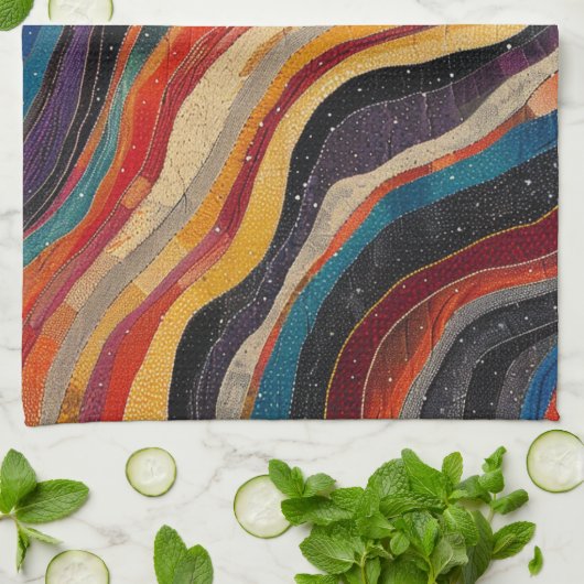 Australische Aboriginal Geschirrtuch (Gefaltet)