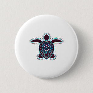 Australische Aborigine Art Turtle Button