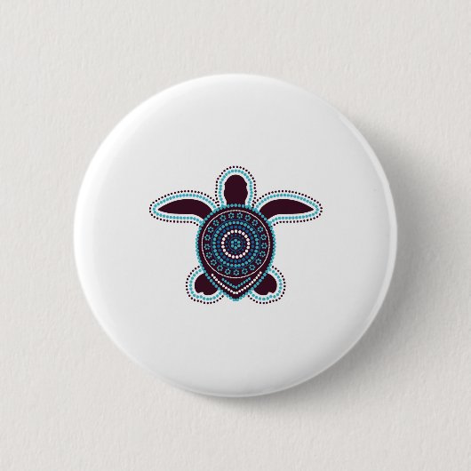 Australische Aborigine Art Turtle Button (Vorderseite)