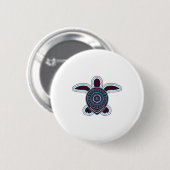 Australische Aborigine Art Turtle Button (Vorne & Hinten)