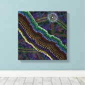 Australische Aborigine Design Print Leinwanddruck (Insitu (Holzboden))