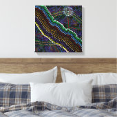 Australische Aborigine Design Print Leinwanddruck (Insitu (Schlafzimmer))