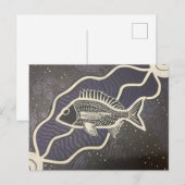 Australische Aborigine-Fischpost Postkarte (Vorne/Hinten)