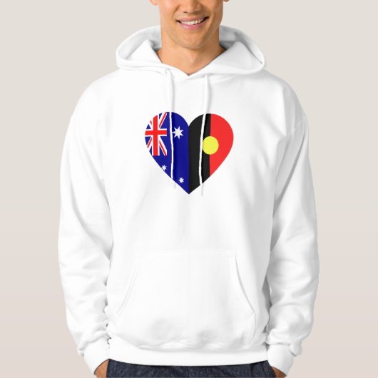 Australische Aborigine Heart Flags Hoodie (Vorderseite)