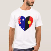 Australische Aborigine Heart Flags T-Shirt (Vorderseite)