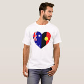 Australische Aborigine Heart Flags T-Shirt (Vorne ganz)