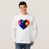 Australische Aborigine Heart Flags T-Shirt (Vorne ganz)
