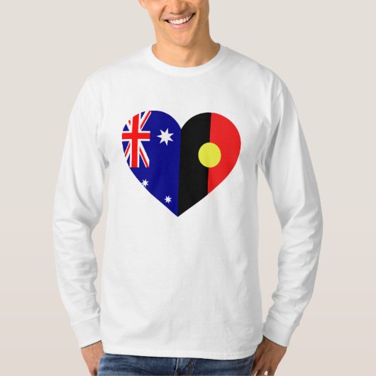 Australische Aborigine Heart Flags T-Shirt (Vorderseite)