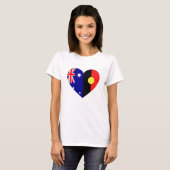 Australische Aborigine Heart Flags T-Shirt (Vorne ganz)