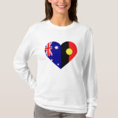 Australische Aborigine Heart Flags T-Shirt (Vorderseite)