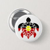 Australische AborigSea Turtle Button (Vorne & Hinten)