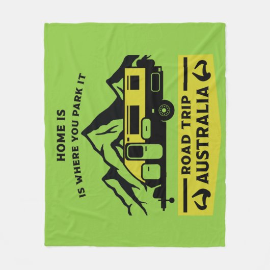 Australische Aussie Caravan Caravanning Summer Fleecedecke (Vorderseite)