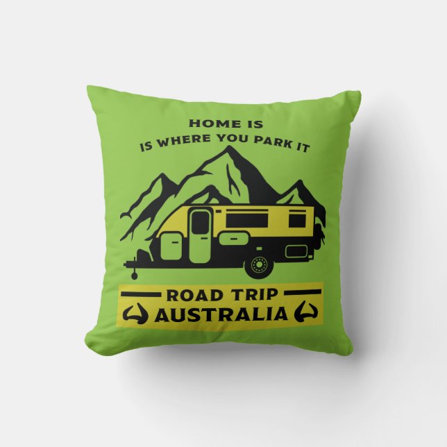 Australische Aussie Caravan Caravanning Summer Kissen (Vorderseite)