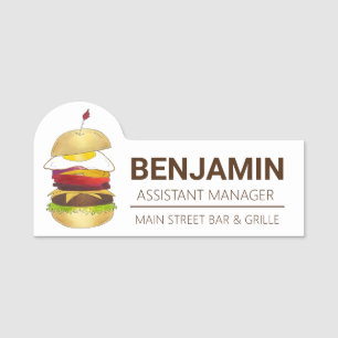 Australische Aussie GRILLEN Barbecue Burger mit vi Namensschild