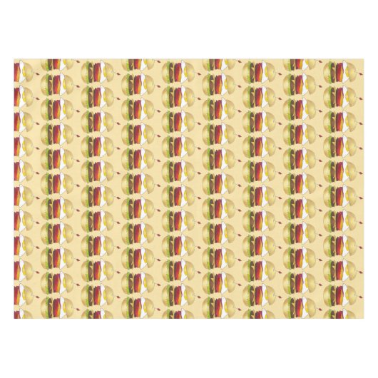 Australische Aussie GRILLEN Barbecue Burger mit vi Tischdecke (Vorderseite (Horizontal))