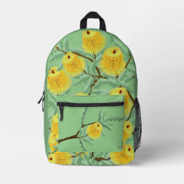 Australische Banksia-Blume gelb grün Bedruckter Rucksack