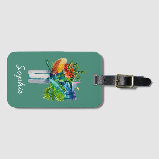 Australische Blume Aquarell Gepäckanhänger (Vorderseite (Horizontal))