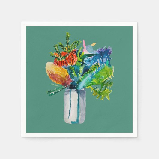 Australische Blume Aquarell Serviette (Vorderseite)