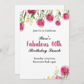 Australische Blume Einladung zum Geburtstag (Vorne/Hinten)