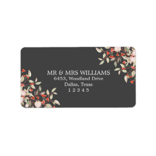 Australische Blume Formal Gray Rücksendeadresse Adressaufkleber