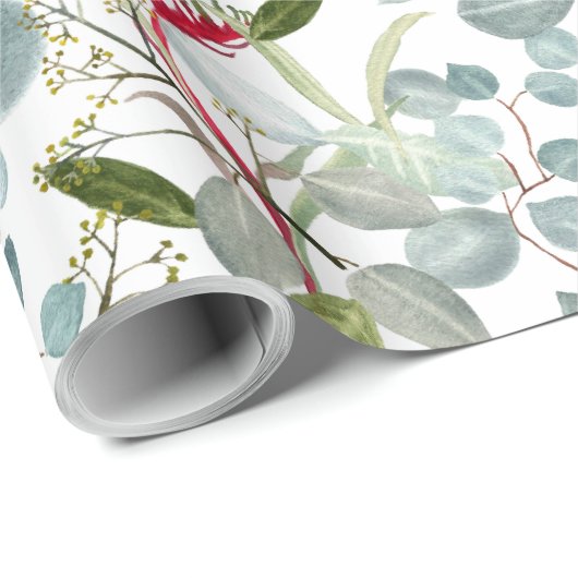 Australische Blume Kangaroo pflastert Eukalyptus-B Geschenkpapier (Rolleneckpunkt)