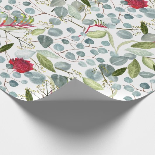 Australische Blume Kangaroo pflastert Eukalyptus-B Geschenkpapier (Ecke)