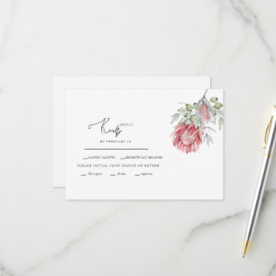 Australische Blumen-Hochzeit RSVP Karte
