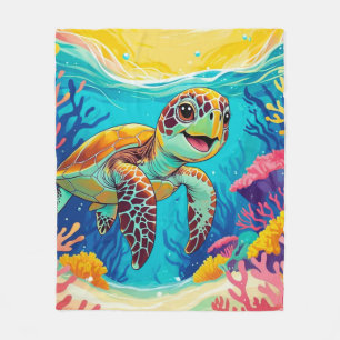 Australische Boho-Schildkröte-Fleece-Decke   Sunny Fleecedecke