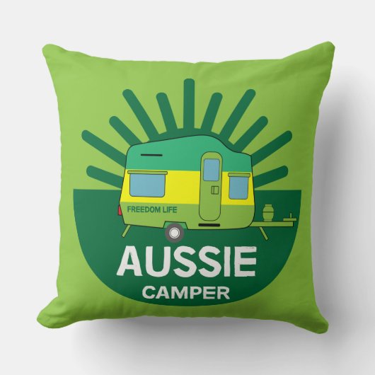 Australische Caravanning | Aussie Caravaner | Camp Kissen (Vorderseite)