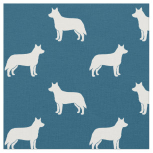 Australische Cattle Dog Silhouetten Heelers Blau Stoff