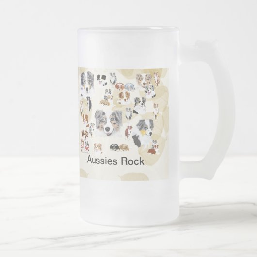 Australische Collage Mattglas Bierglas (Rechts)