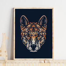 Australische Dingo Wildlife Print | Dingo Print