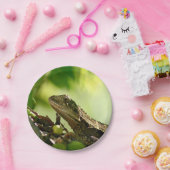 Australische Eidechse, die zwischen Blätter, 7" Pappteller (Party)