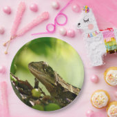 Australische Eidechse, die zwischen Blätter, 9" Pappteller (Party)