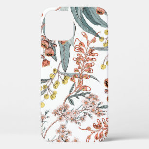 Australische einheimische Blume. Nahtloses Schwarz Case-Mate iPhone Hülle