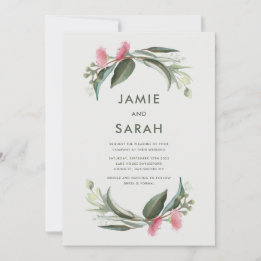 Australische einheimische Gummiblüten-Hochzeitsein Einladung