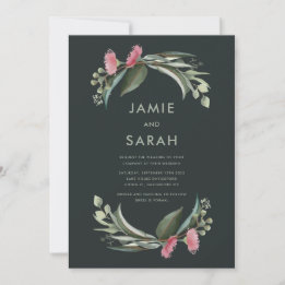 Australische einheimische Gummiblüten-Hochzeitsein Einladung