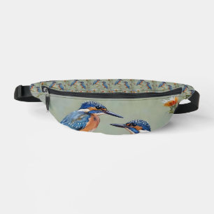 Australische Eisvögel Vögel Und Blumen Ölmalerei, Bauchtasche