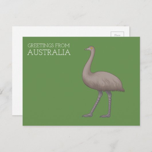 Australische Emu Postkarten (Vorne/Hinten)
