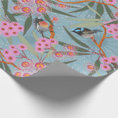 Australische Eukalyptus-Blumen mit Vögeln Geschenkpapier (Ecke)