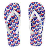 Australische Flag Colors Hearts Pattern Patriotic Badesandalen (Fußbett)