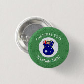 Australische Flagge Angel Weihnachten Personalisie Button (Vorne & Hinten)