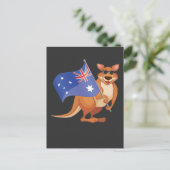 Australische Flagge Aussie Kangaroo mit Sonnenbril Postkarte (Stehend Vorderseite)