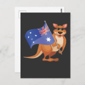 Australische Flagge Aussie Kangaroo mit Sonnenbril Postkarte (Vorne/Hinten)
