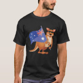 Australische Flagge Aussie Kangaroo mit Sonnenbril T-Shirt (Vorderseite)